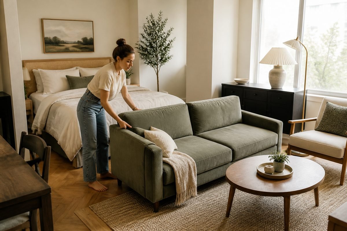 How to Create Zones in a Studio Apartment Without Dividers inline-action